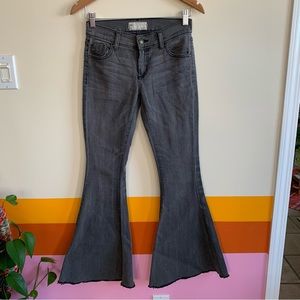 free people grey bell bottom jeans .
